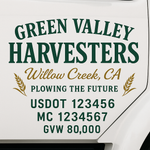 Farm Truck Door Decal Lettering Signs For Compliance & Aesthetic (Set of 2)
