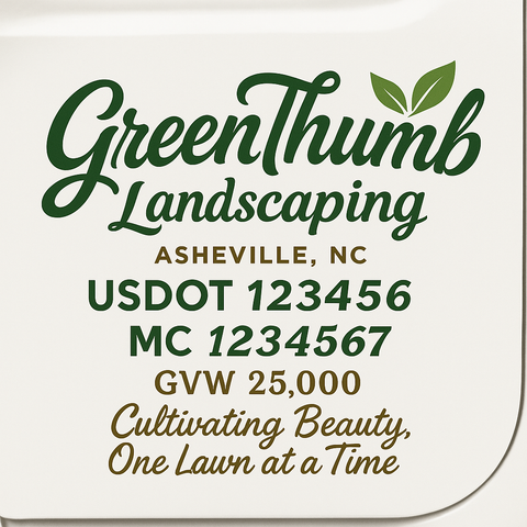 Landscaping or Lawn Care Truck Door Decal Sticker Lettering Sign (Set of 2)
