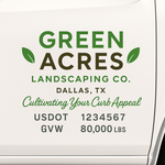 Landscaping or Lawn Care Truck Door Decal Sticker Lettering Sign (Set of 2)