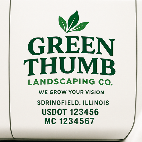 Landscaping or Lawn Care Truck Door Decal Sticker Lettering Sign (Set of 2)