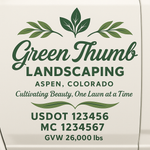 Landscaping or Lawn Care Truck Door Decal Sticker Lettering Sign (Set of 2)