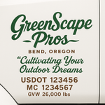 Landscaping or Lawn Care Truck Door Decal Sticker Lettering Sign (Set of 2)