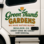 Landscaping or Lawn Care Truck Door Decal Sticker Lettering Sign (Set of 2)