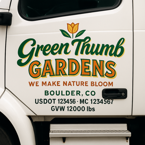 Landscaping or Lawn Care Truck Door Decal Sticker Lettering Sign (Set of 2)