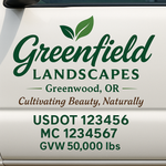 Landscaping or Lawn Care Truck Door Decal Sticker Lettering Sign (Set of 2)