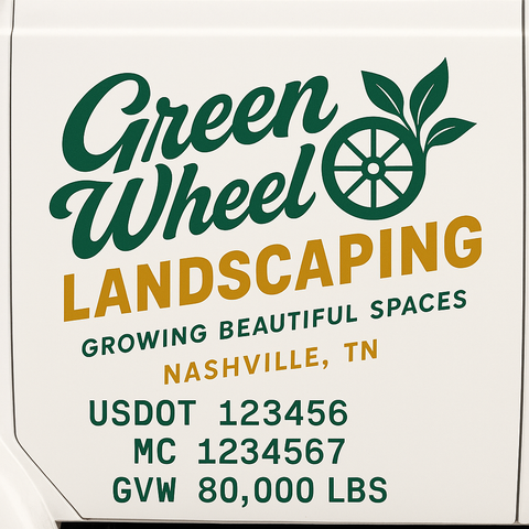 Landscaping or Lawn Care Truck Door Decal Sticker Lettering Sign (Set of 2)