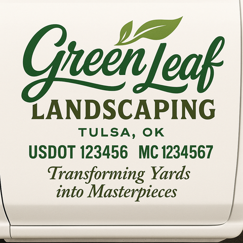 Landscaping or Lawn Care Truck Door Decal Sticker Lettering Sign (Set of 2)