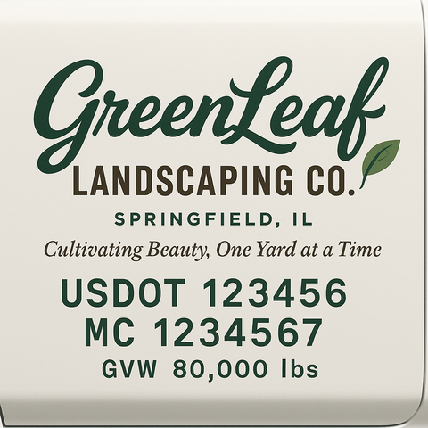 Landscaping or Lawn Care Truck Door Decal Sticker Lettering Sign (Set of 2)
