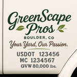 Landscaping or Lawn Care Truck Door Decal Sticker Lettering Sign (Set of 2)