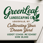 Landscaping or Lawn Care Truck Door Decal Sticker Lettering Sign (Set of 2)