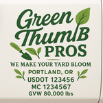 Landscaping or Lawn Care Truck Door Decal Sticker Lettering Sign (Set of 2)