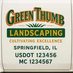 Landscaping or Lawn Care Truck Door Decal Sticker Lettering Sign (Set of 2)