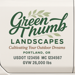 Landscaping or Lawn Care Truck Door Decal Sticker Lettering Sign (Set of 2)