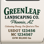 Landscaping or Lawn Care Truck Door Decal Sticker Lettering Sign (Set of 2)