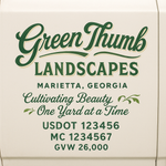 Landscaping or Lawn Care Truck Door Decal Sticker Lettering Sign (Set of 2)