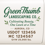 Landscaping or Lawn Care Truck Door Decal Sticker Lettering Sign (Set of 2)