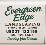Landscaping or Lawn Care Truck Door Decal Sticker Lettering Sign (Set of 2)