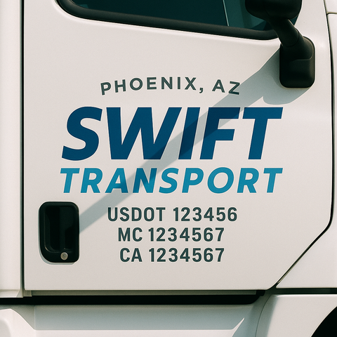 Custom Truck Door Decal Sticker Signs | US DOT Compliant Truck Door Lettering Templates | Make Your Own - Add Your Own Text (2-Pack)