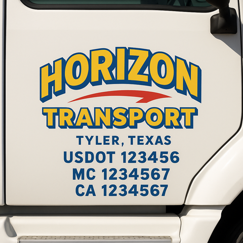 Custom Truck Door Decal Sticker Signs | US DOT Compliant Truck Door Lettering Templates | Make Your Own - Add Your Own Text (2-Pack)