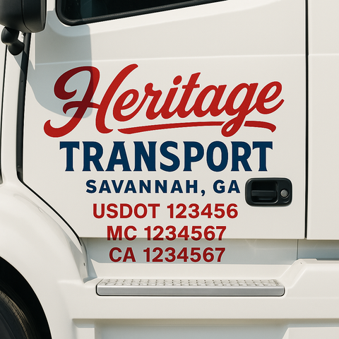 Custom Truck Door Decal Sticker Signs | US DOT Compliant Truck Door Lettering Templates | Make Your Own - Add Your Own Text (2-Pack)
