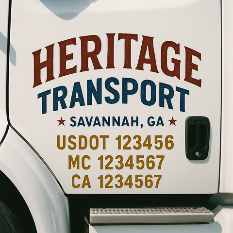 Custom Truck Door Decal Sticker Signs | US DOT Compliant Truck Door Lettering Templates | Make Your Own - Add Your Own Text (2-Pack)
