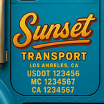 Custom Truck Door Decal Sticker Signs | US DOT Compliant Truck Door Lettering Templates | Make Your Own - Add Your Own Text (2-Pack)