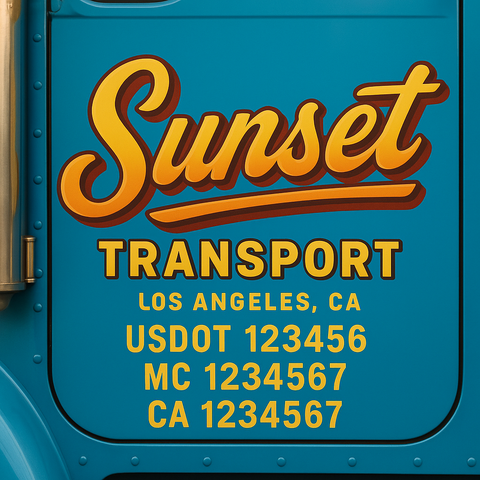 Custom Truck Door Decal Sticker Signs | US DOT Compliant Truck Door Lettering Templates | Make Your Own - Add Your Own Text (2-Pack)