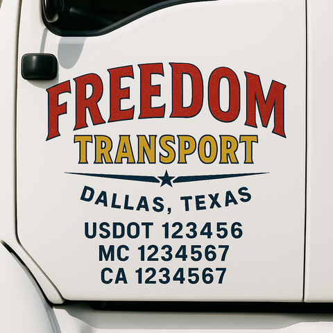 Custom Truck Door Decal Sticker Signs | US DOT Compliant Truck Door Lettering Templates | Make Your Own - Add Your Own Text (2-Pack)