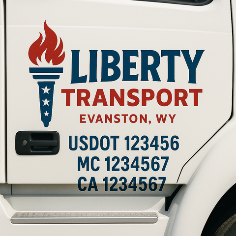 Custom Truck Door Decal Sticker Signs | US DOT Compliant Truck Door Lettering Templates | Make Your Own - Add Your Own Text (2-Pack)