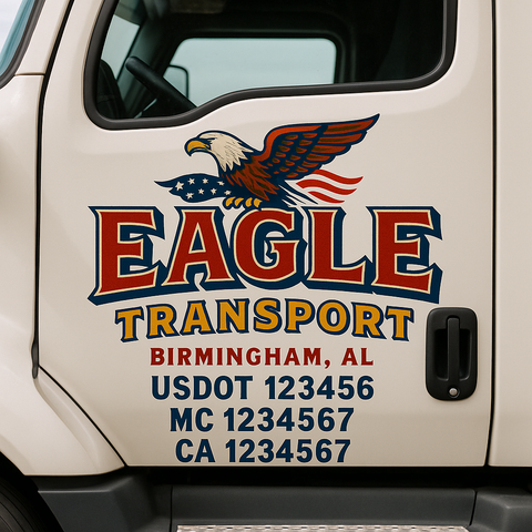 Custom Truck Door Decal Sticker Signs | US DOT Compliant Truck Door Lettering Templates | Make Your Own - Add Your Own Text (2-Pack)