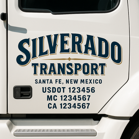 Custom Truck Door Decal Sticker Signs | US DOT Compliant Truck Door Lettering Templates | Make Your Own - Add Your Own Text (2-Pack)