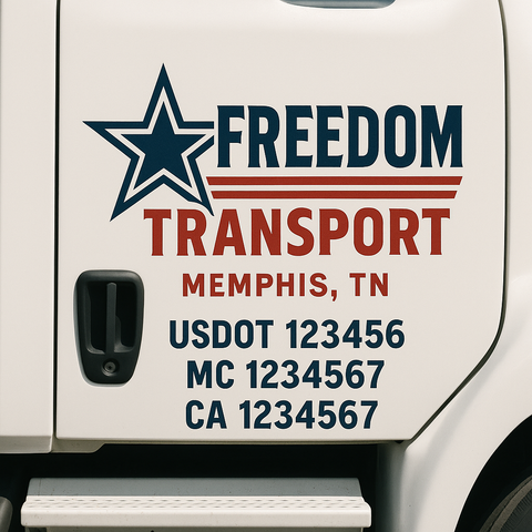 Custom Truck Door Decal Sticker Signs | US DOT Compliant Truck Door Lettering Templates | Make Your Own - Add Your Own Text (2-Pack)
