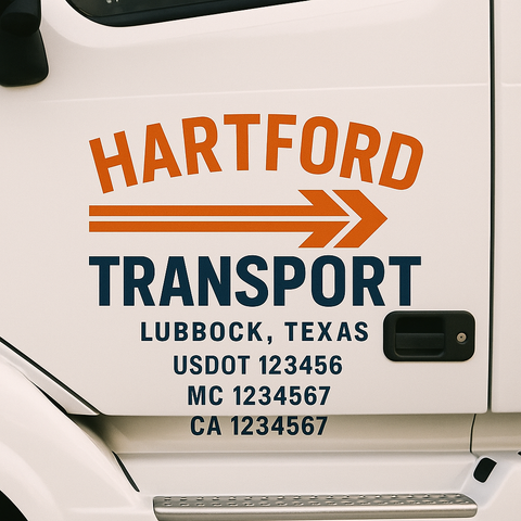 Custom Truck Door Decal Sticker Signs | US DOT Compliant Truck Door Lettering Templates | Make Your Own - Add Your Own Text (2-Pack)