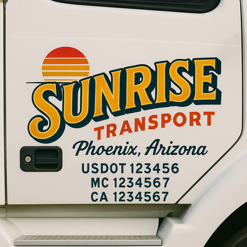Custom Truck Door Decal Sticker Signs | US DOT Compliant Truck Door Lettering Templates | Make Your Own - Add Your Own Text (2-Pack)
