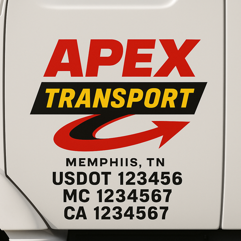 Custom Truck Door Decal Sticker Signs | US DOT Compliant Truck Door Lettering Templates | Make Your Own - Add Your Own Text (2-Pack)