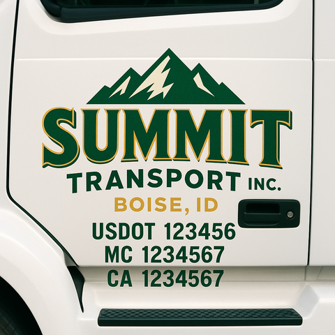 Custom Truck Door Decal Sticker Signs | US DOT Compliant Truck Door Lettering Templates | Make Your Own - Add Your Own Text (2-Pack)