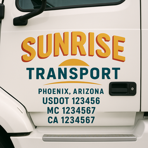 Custom Truck Door Decal Sticker Signs | US DOT Compliant Truck Door Lettering Templates | Make Your Own - Add Your Own Text (2-Pack)