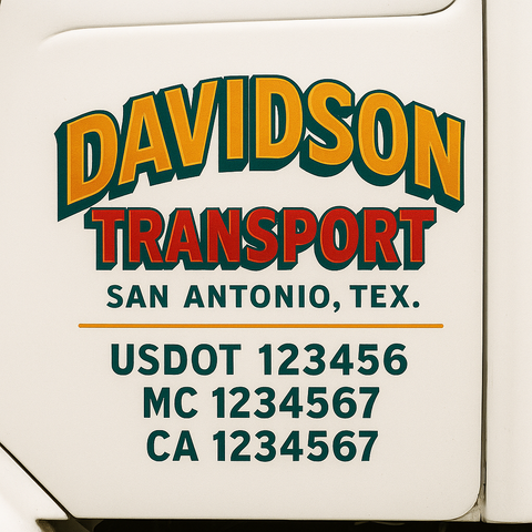 Custom Truck Door Decal Sticker Signs | US DOT Compliant Truck Door Lettering Templates | Make Your Own - Add Your Own Text (2-Pack)