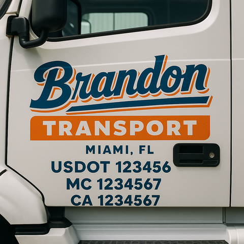 Custom Truck Door Decal Sticker Signs | US DOT Compliant Truck Door Lettering Templates | Make Your Own - Add Your Own Text (2-Pack)