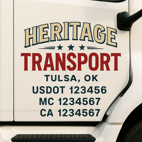 Custom Truck Door Decal Sticker Signs | US DOT Compliant Truck Door Lettering Templates | Make Your Own - Add Your Own Text (2-Pack)