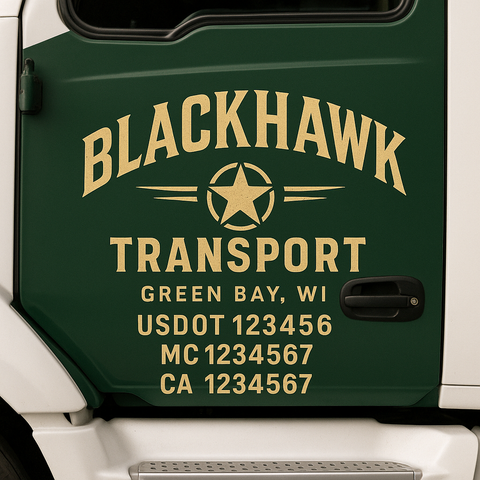 Custom Truck Door Decal Sticker Signs | US DOT Compliant Truck Door Lettering Templates | Make Your Own - Add Your Own Text (2-Pack)