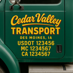 Custom Truck Door Decal Sticker Signs | US DOT Compliant Truck Door Lettering Templates | Make Your Own - Add Your Own Text (2-Pack)