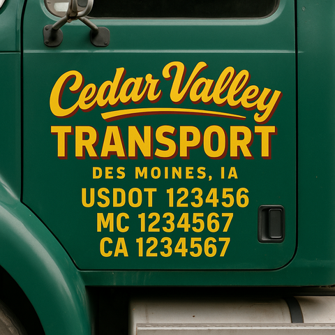 Custom Truck Door Decal Sticker Signs | US DOT Compliant Truck Door Lettering Templates | Make Your Own - Add Your Own Text (2-Pack)