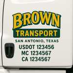 Custom Truck Door Decal Sticker Signs | US DOT Compliant Truck Door Lettering Templates | Make Your Own - Add Your Own Text (2-Pack)