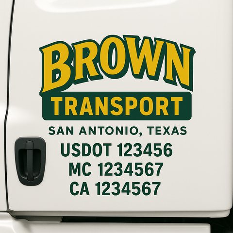 Custom Truck Door Decal Sticker Signs | US DOT Compliant Truck Door Lettering Templates | Make Your Own - Add Your Own Text (2-Pack)
