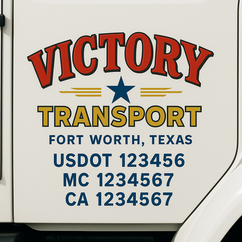 Custom Truck Door Decal Sticker Signs | US DOT Compliant Truck Door Lettering Templates | Make Your Own - Add Your Own Text (2-Pack)