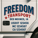 Custom Truck Door Decal Sticker Signs | US DOT Compliant Truck Door Lettering Templates | Make Your Own - Add Your Own Text (2-Pack)