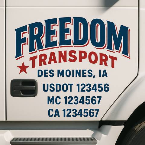Custom Truck Door Decal Sticker Signs | US DOT Compliant Truck Door Lettering Templates | Make Your Own - Add Your Own Text (2-Pack)