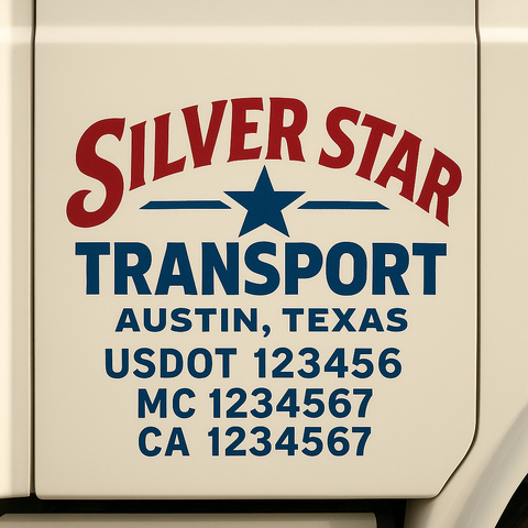 Custom Truck Door Decal Sticker Signs | US DOT Compliant Truck Door Lettering Templates | Make Your Own - Add Your Own Text (2-Pack)