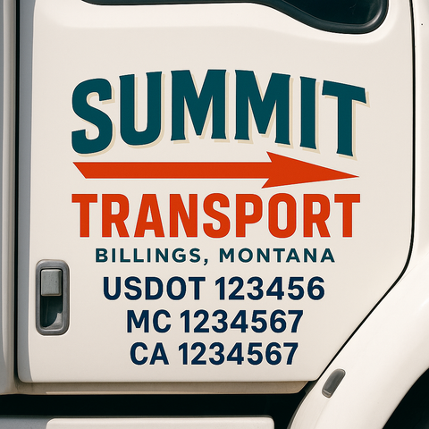 Custom Truck Door Decal Sticker Signs | US DOT Compliant Truck Door Lettering Templates | Make Your Own - Add Your Own Text (2-Pack)